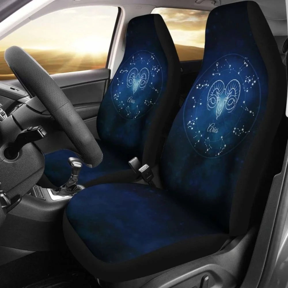 Aries Zodiac Sign Car Seat Covers Amazing Gift Pack of 2 Universal Front Seat Protective Cover