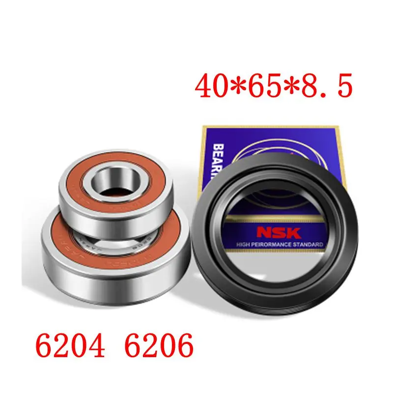 

For Hisense Rongshida drum washing machine Water seal（40*65*8.5）+bearings 2 PCs（6204 6206）Oil seal Sealing ring parts