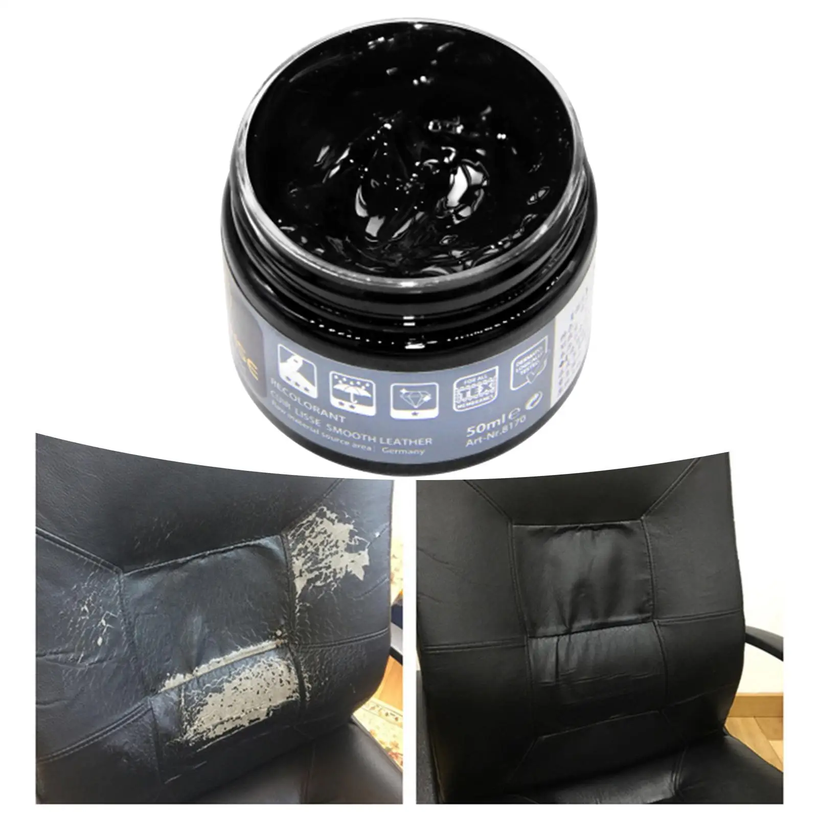 Leather Cream Restoring Dye Renew Paste Leather Repair for Sofa Couches Bag Car Seats Sofa Restorer Color Renovation 50ml