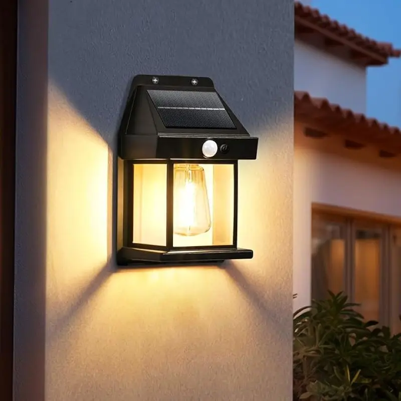 

Solar Wall Lights Outdoor, Motion Sensor with 3 Lighting Modes, Waterproof Solar Porch Lights for Patio, Garage, Shed, Door,Yard