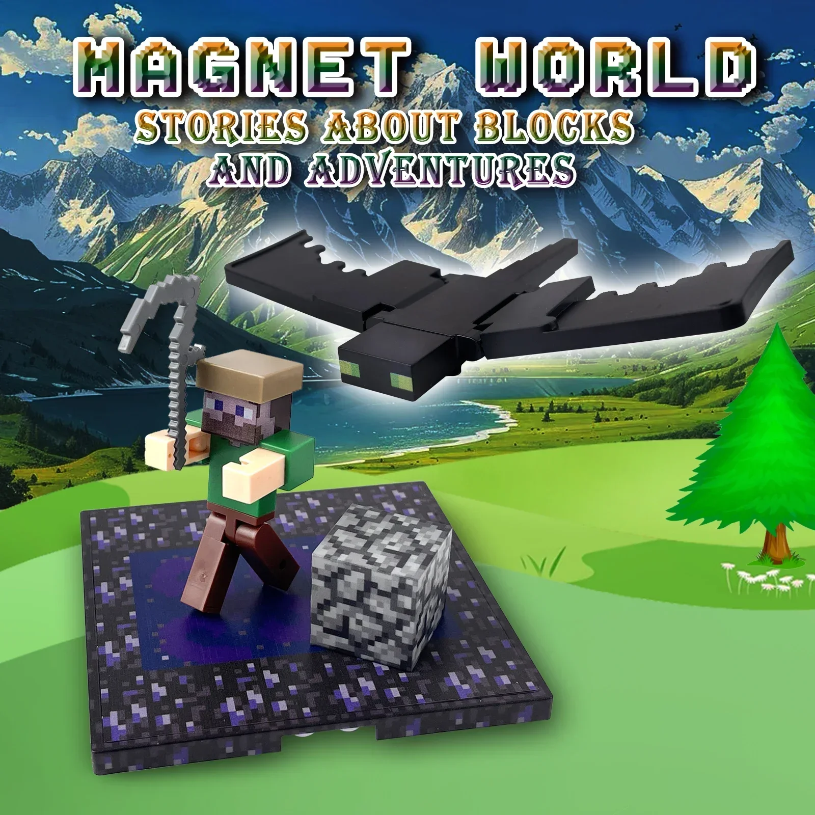 Magnet World zabawki dla dzieci Puzzle ułożone magnetyczne motyw logowania klocki montażowe zabawki prezent na boże narodzenie silna podstawa magnetyczna