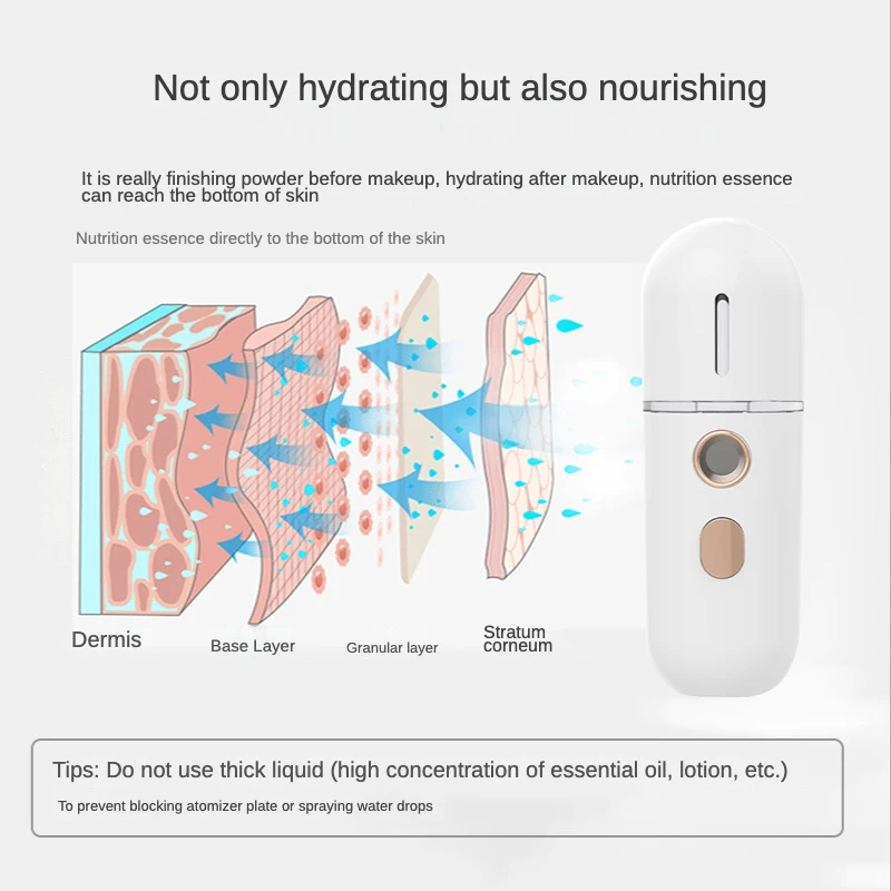 Nano Nebulizer pelembab wajah Mini, alat perawatan kulit semprotan dingin portabel USB dapat diisi ulang