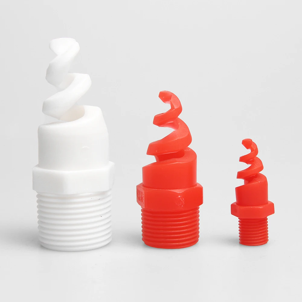 Wysokiej jakości dysze spiralne Huajue OEM/ODM 60 stopni 3/8 cala z tworzywa sztucznego, odpowiednie do czyszczenia przemysłowego i usuwania pyłu.