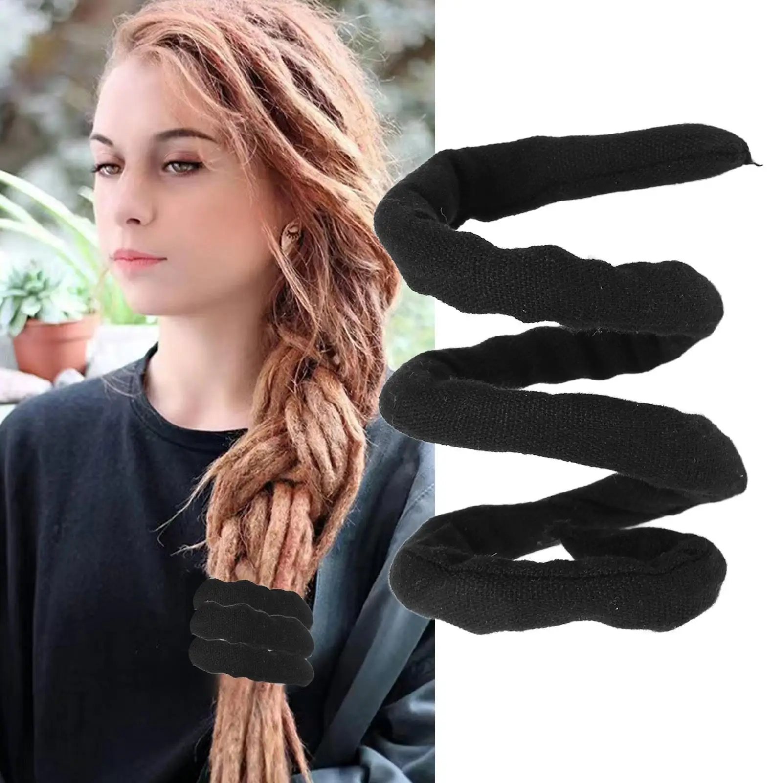 Laço de cabelo com trava espiral, fio de ferro flexível e durável para homens para uso diário, portátil, fácil de dobrar, acessório de cabelo longo e suficiente