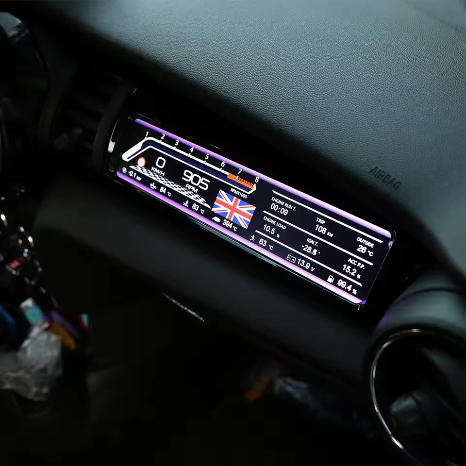 LCD Display Dashboard For MINI Cooper F55 F56 F57 2014-2021 Passenger Co driver Speedmeter Accessory Digital Dashboard Screen