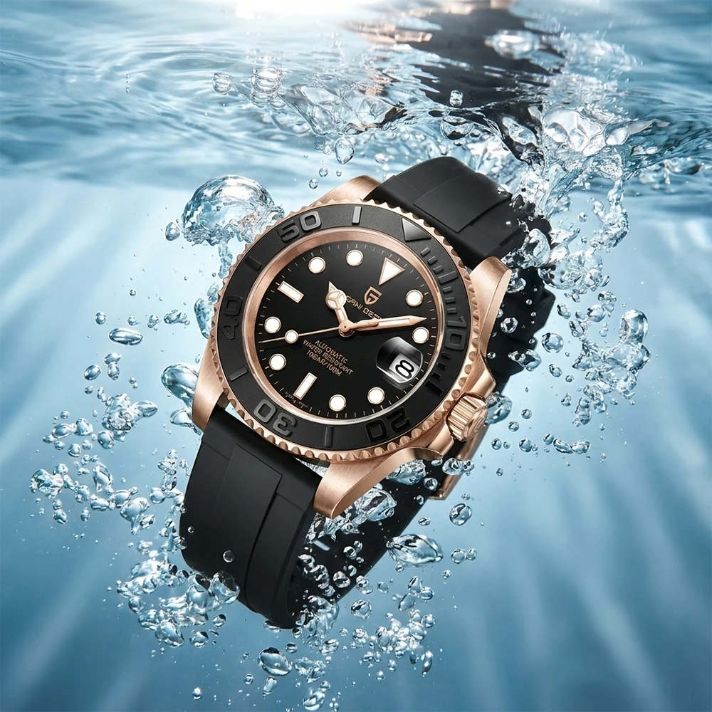 

luxury PAGANI DESIGN Japan MIYOTA 8215 mechanical automatic watch sports diving outdoor rubber strap night light watches for man
