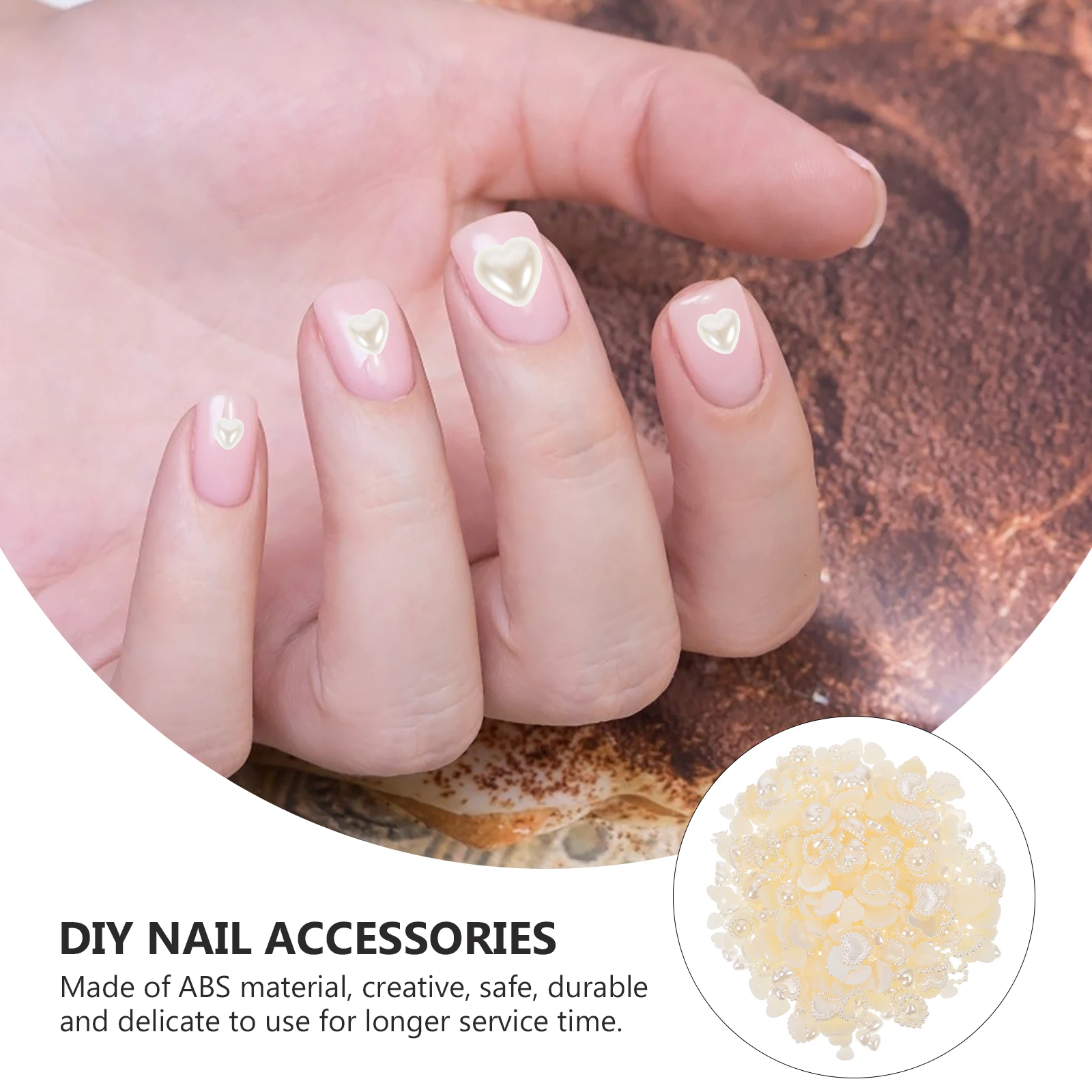 

Love Heart Imitation Pearl Nail Charms Women Manicure Ornament DIY Decoration Accessories Fake Natural Nails for Nails