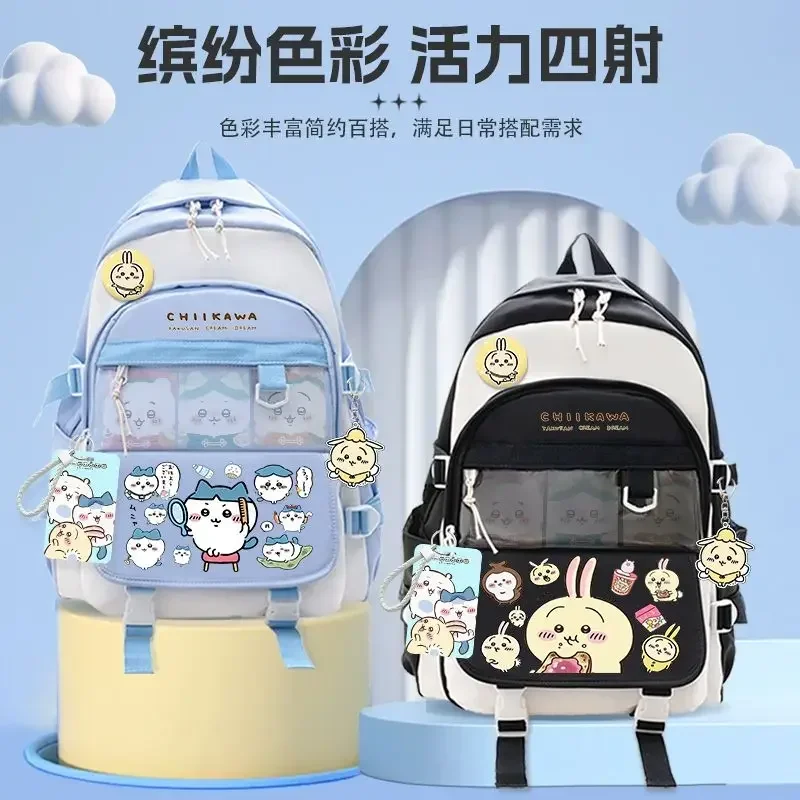 

Sweet Kawaii Anime Chiikawa Large Capacity Schoolbag Cute Cartoon Students Storage Book Backpack Waterproof Gifts for Kids