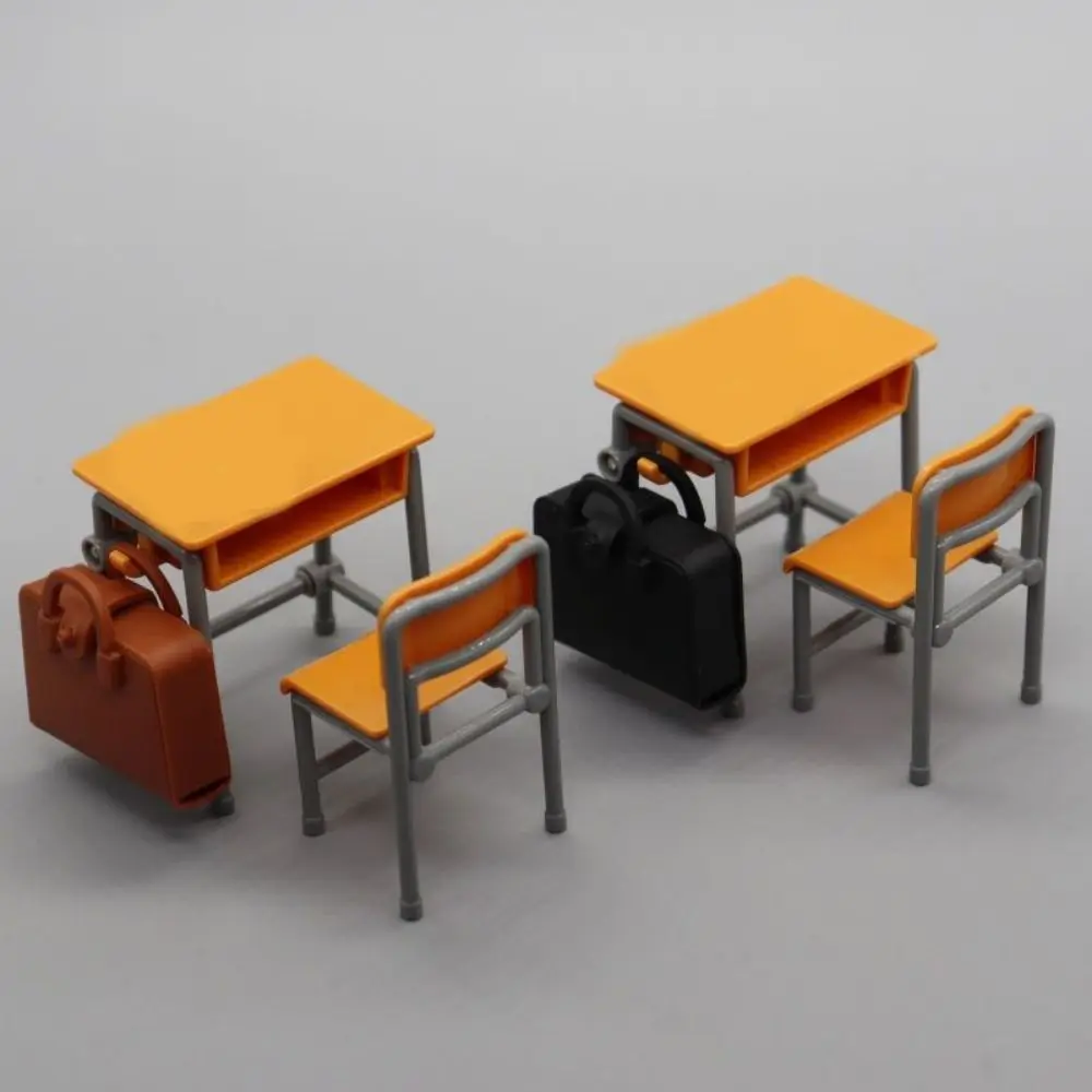 1/12 Dollhouse Dollhouse Mini Desk Simulation Schoolbags Furniture Model Miniature Classroom Backpack Model Scene Model Vintage