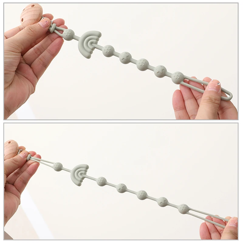 Food Grade Silicone Pacifier clip for Kids Anti-lost Rainbow Nipple Bracket Holder For Nursing Teether Chew Toys Gifts