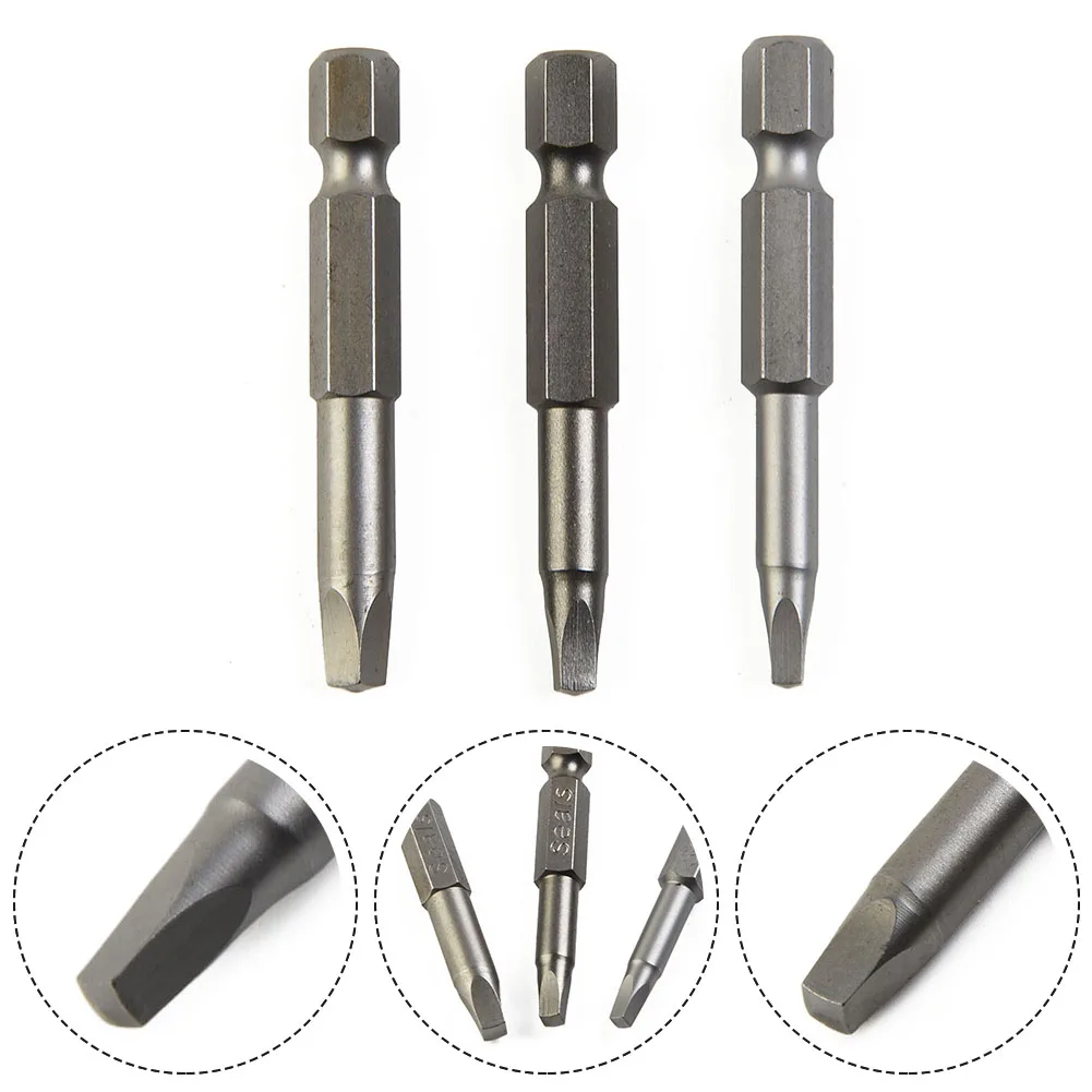 3 قطعة 50 مللي متر مربع رئيس سائق بت مفك مغناطيسي بت أداة مجموعة الصلب مفك مسامير بت لإصلاح أداة اليد بت عدة