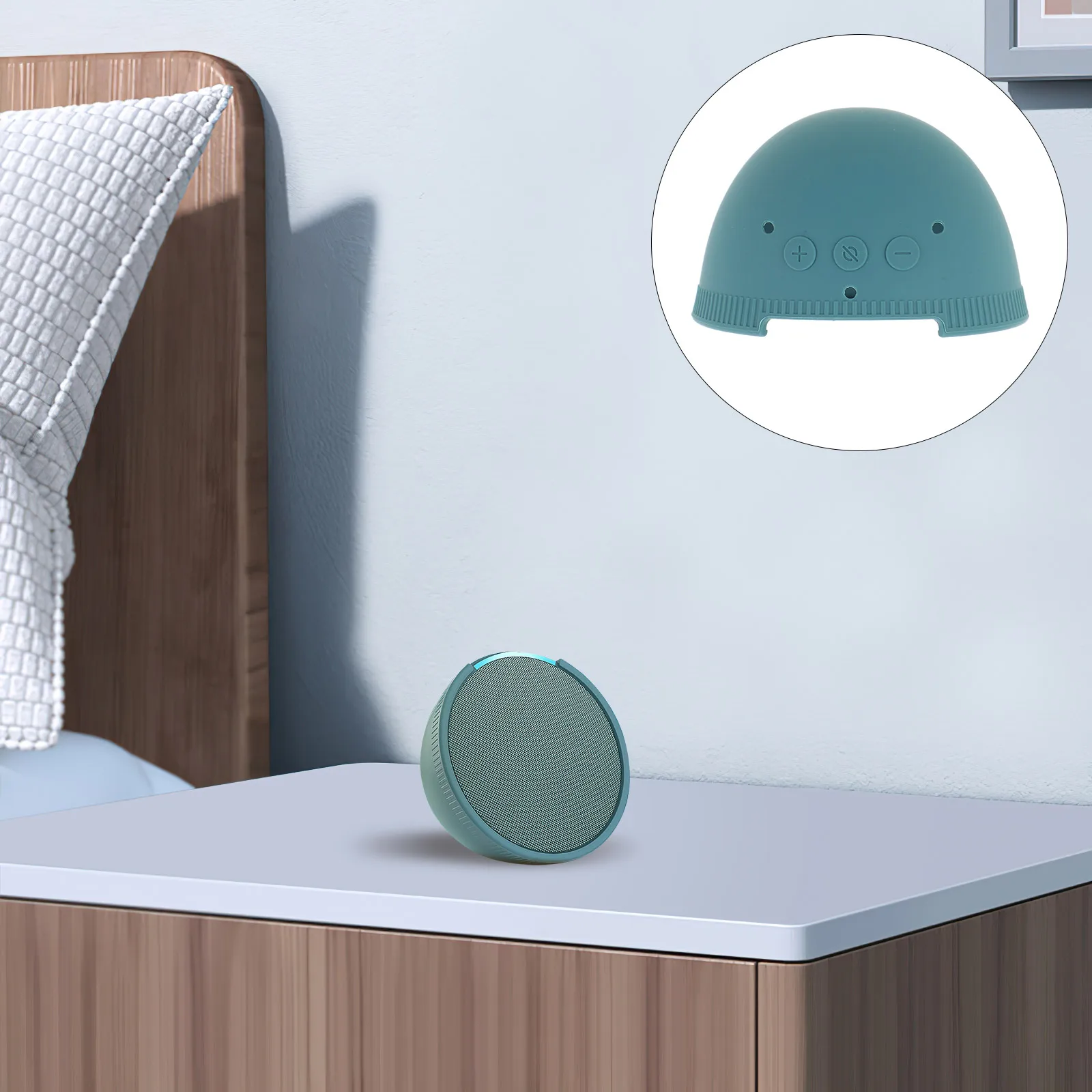 

Flexible Compatible For Echo Pop Silicone Speaker Cover Protective Case Durable Resistant Accurate Cutouts Easy Access