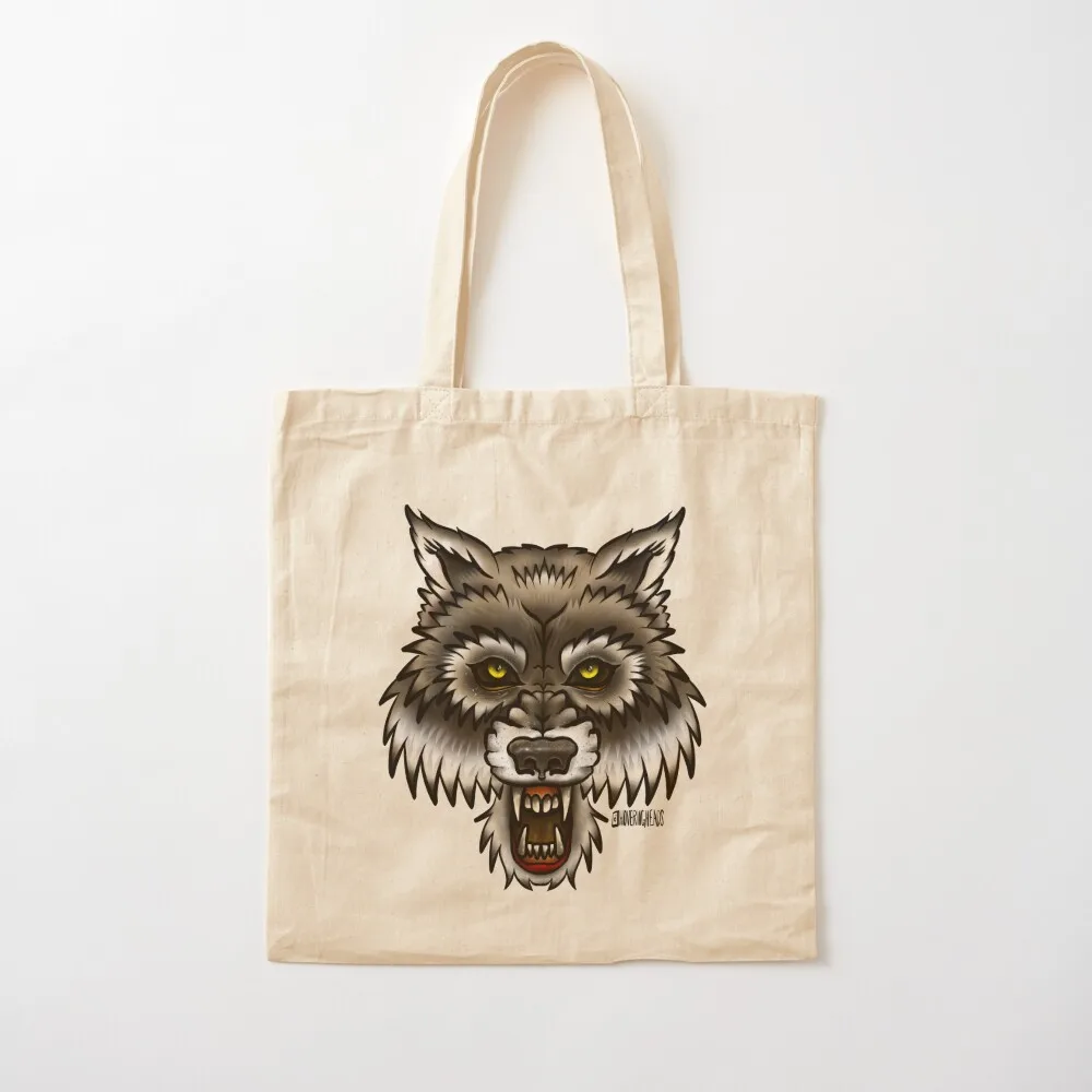 

Hovering Wolf Head Tote Bag Eco bag Canvas bag tote university Canvas Tote