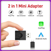 XUDA 2025 NEW Wired to Wireless CarPlay and Android Auto 2 in 1 Mini Adapter 5GHz WiFi5 for 99% Original Wired CarPlay/Auto Cars