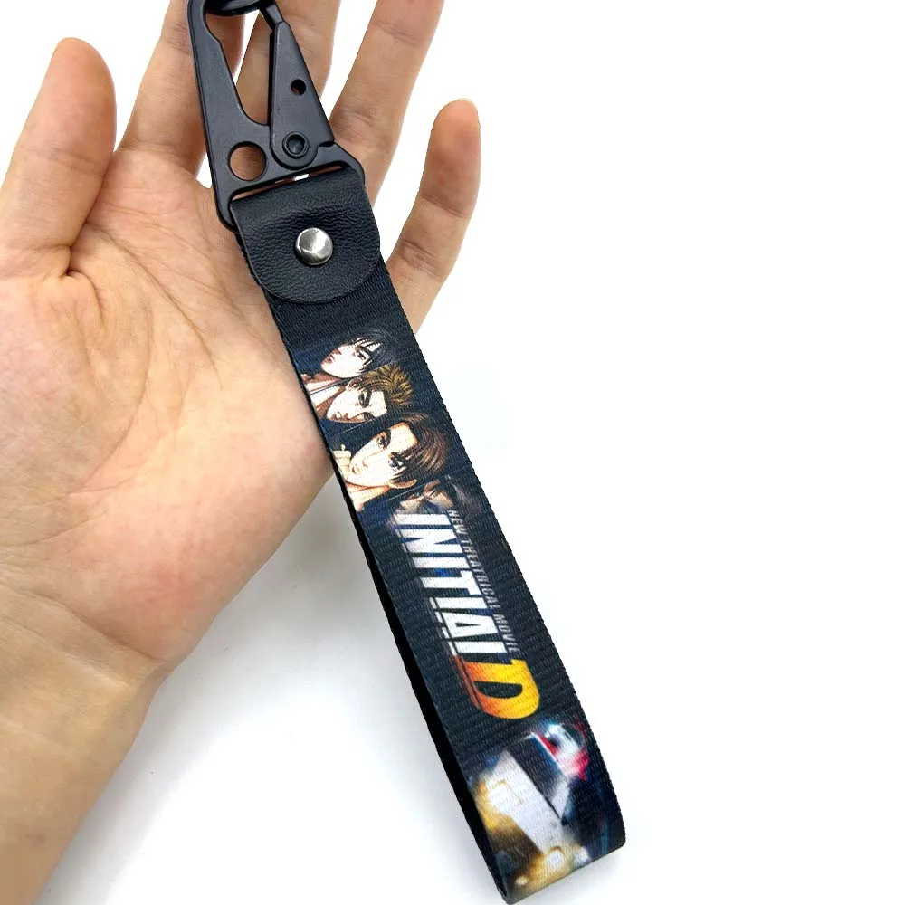 JDM Keyring Tags Initial D Fujiwara Tofu Shop Nylon Wrist key Strap keychain Auto Key Spring Clip Lanyard AE86 Auto Accessories