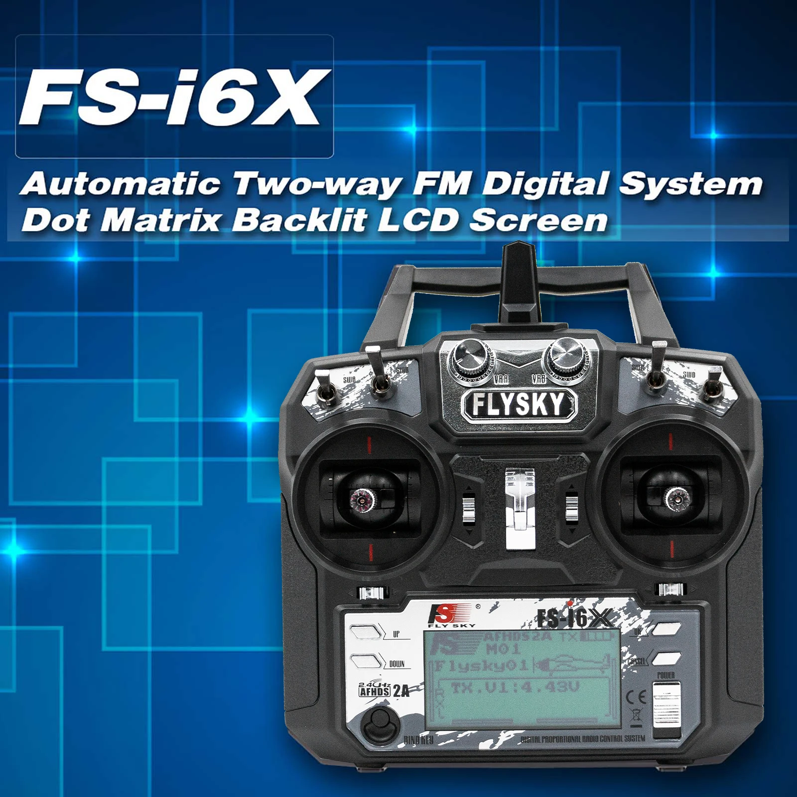 Flysky FS-i6X 2.4GHz 10CH AFHDS 2A RC Transmitter with FS-iA10B Receiver for RC Drone Airplane Helicopter