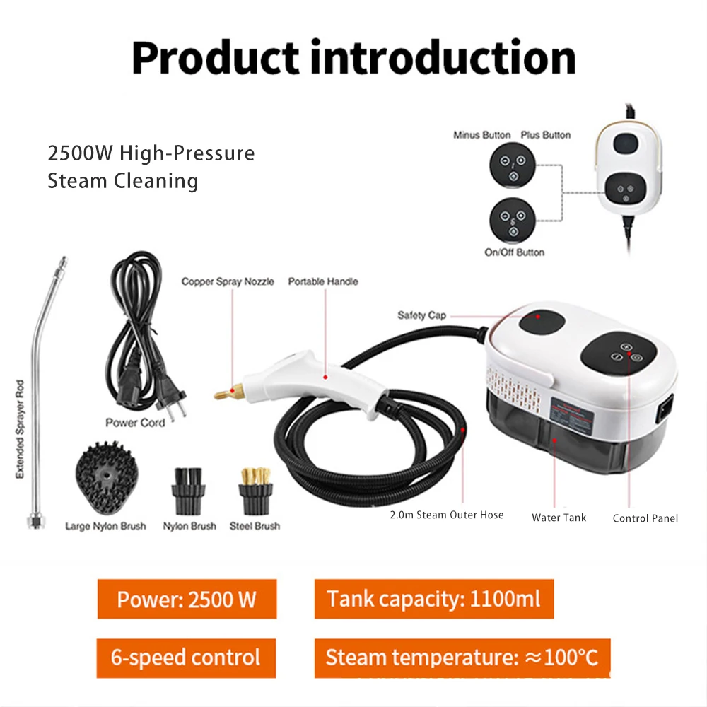 220V/110V High temperature high pressure steam cleaning machine 1200ML household small kitchen steam cleaning machine