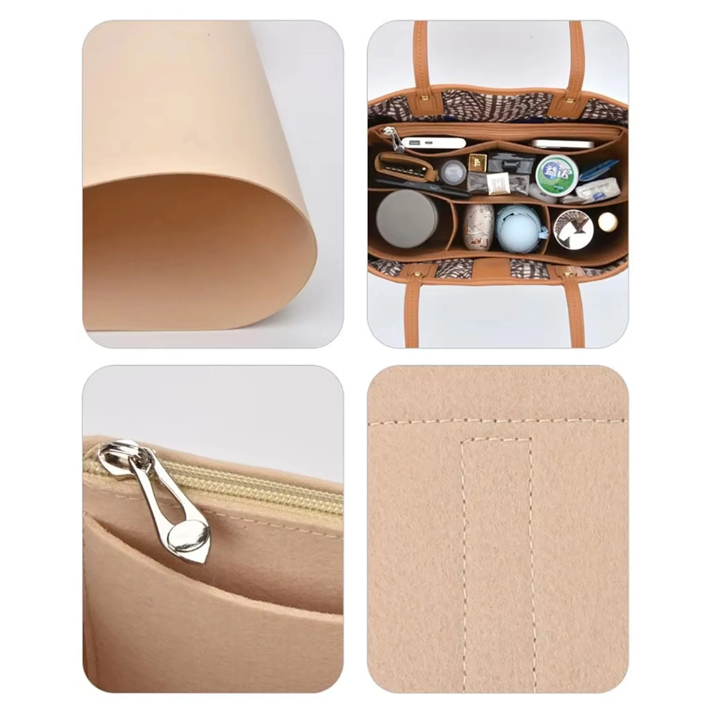 Felt Insert Liner Purse Organiser Pouch Handbag Tote Bag Internal Bag For Liz Visetos, 3 Style