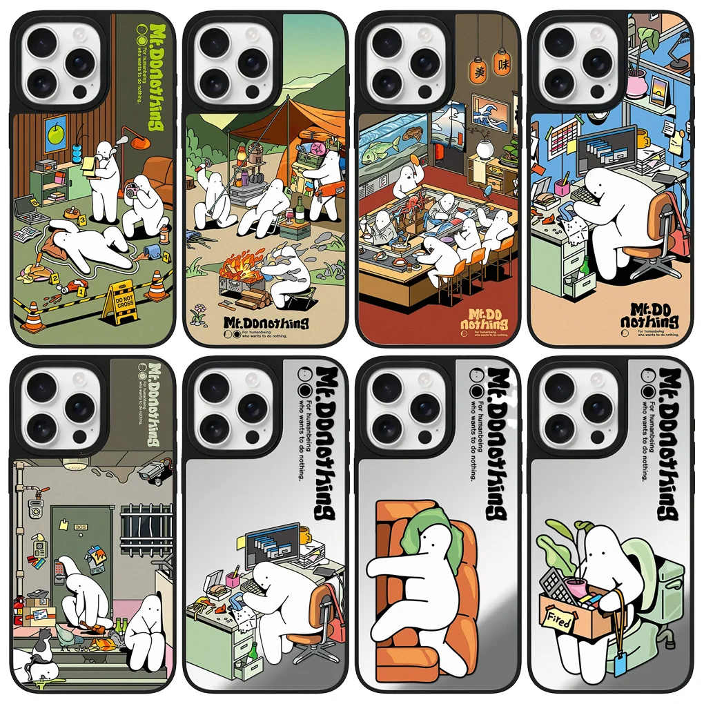 

White Guy Office Worker Mirror Surface Case for IPhone 12 13 14 15 16 17 Pro Max Case - Protective IPhone Case