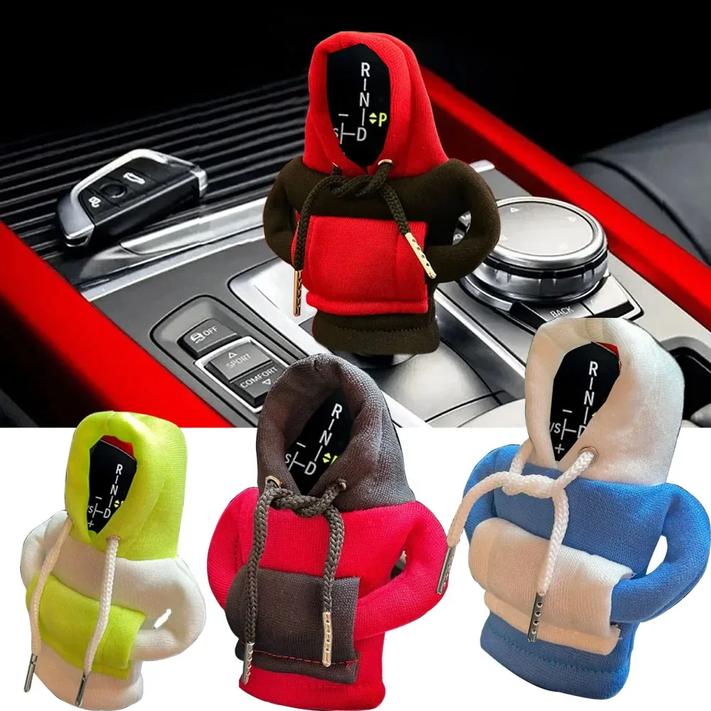 New Hoodie Car Gear Shift Cover Fashion Gearshift Hoodie Car Gear Shift Knob Cover Manual Handle Gear Sweatshirt Change Lever