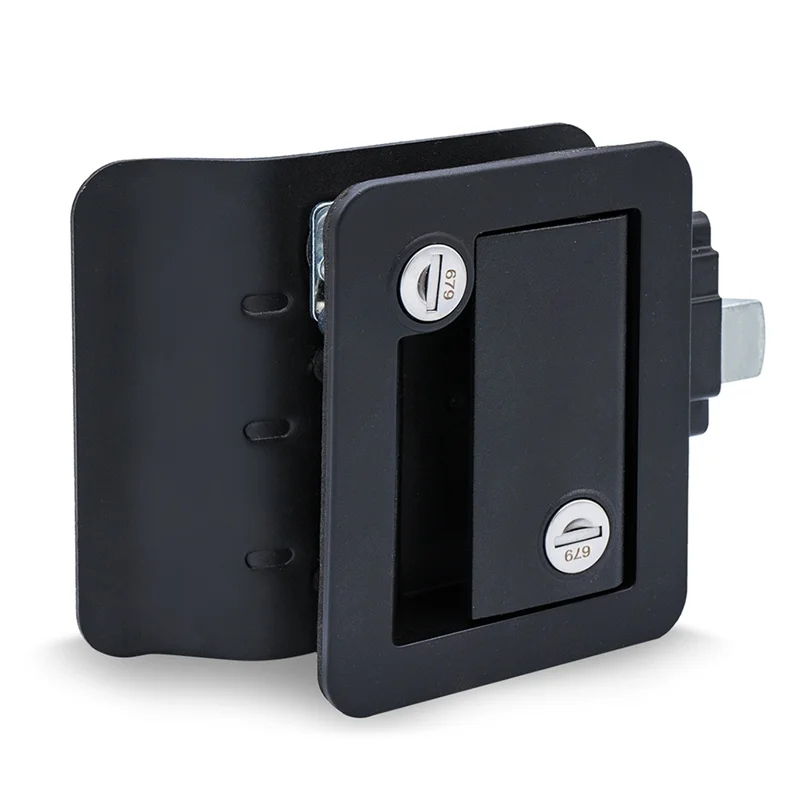 

Замена замка для входной двери прицепа для автофургона с засов-защелкой из цинкового сплава, дверная защелка для кемпинга, 4 ключа черного цвета