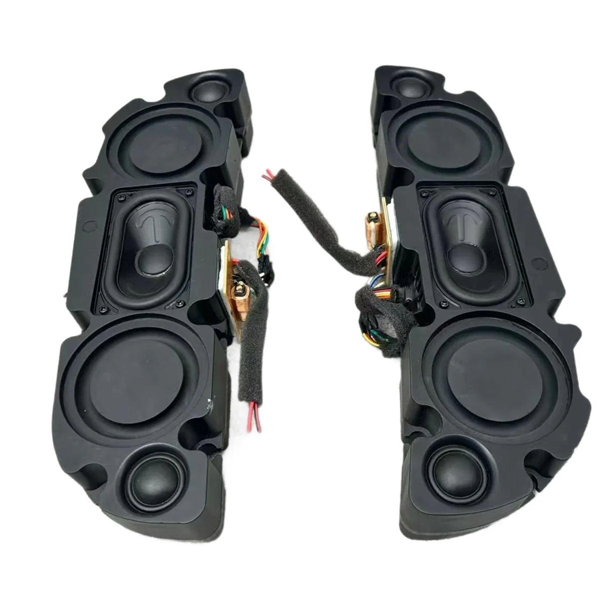New 3C-2pcs Hi-Fi 2-Way Passive Speaker Triple Driver Dual Bass Diaphragms & Long-Throw Dual Tweeters for Home/Studio Audio