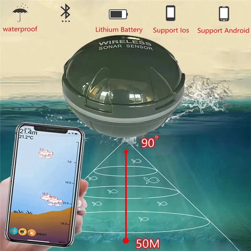 

CGDS-Innovative Smart Phone Fish Finder With HD Sonar, Bluetooth Connectivity For Enhanced Underwater Visibility