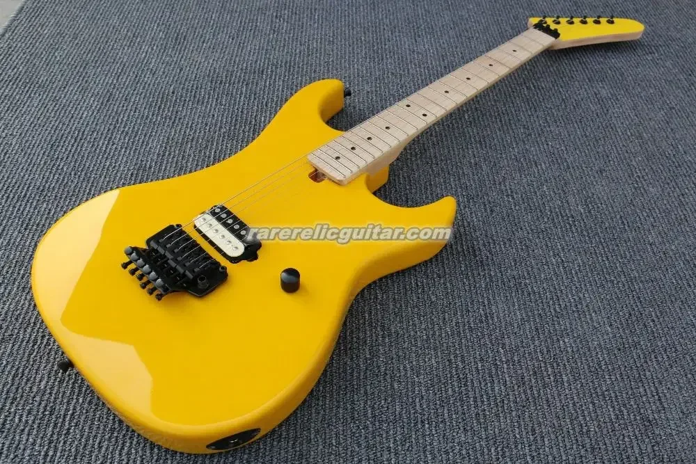 In Stock Halen Baretta Bumblebee Yellow Electric Guitar Floyd Rose Tremolo Bridge Zebra Pickup Black Hardware