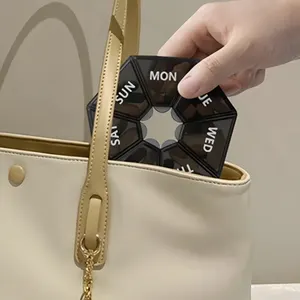 Hộp lưu trữ máy tính bảng di động, 2 cái, lưu trữ 7 ngày, du lịch, bộ phân phối thuốc, đa chức năng, nhựa, bảy ngăn, hộp kín 8 Nhà tổ chức nhựa mini bán hàng chính - №8