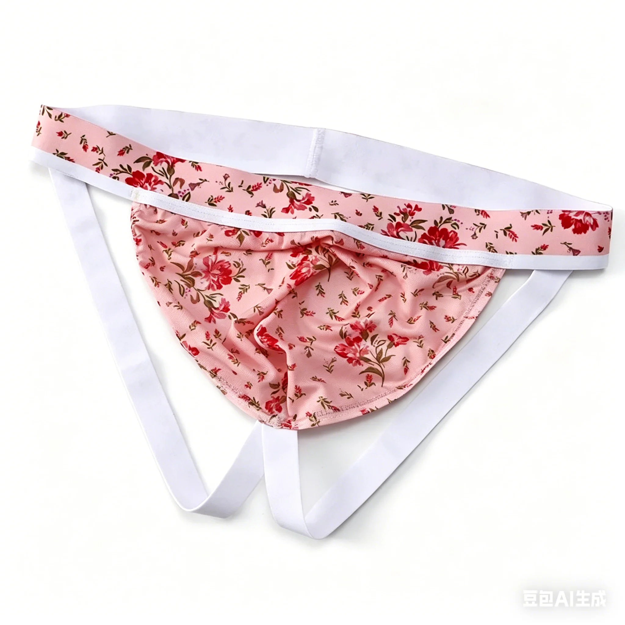 

Floral Mesh Jockstrap for Men Breathable Printed Thong with Wide Waistband Gays Erotic U Pouch Low Rise Open Buttocks Underpants