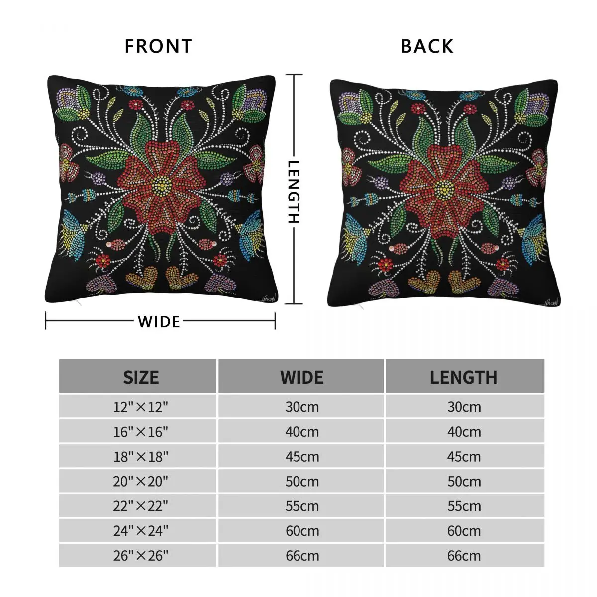 Metis Growth Of Beadwork Happiness Square Pillowcase Polyester Linen Velvet Printed Zip Decor Throw Pillow Case Car Cover 45x45