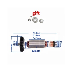 AC220-240V Rotor for Makita GA5030 GA4530 GA4030 GA5034 GA4534 GA4031 PJ7000 GA4030R GA4034 Angle Grinder Armature Accessories