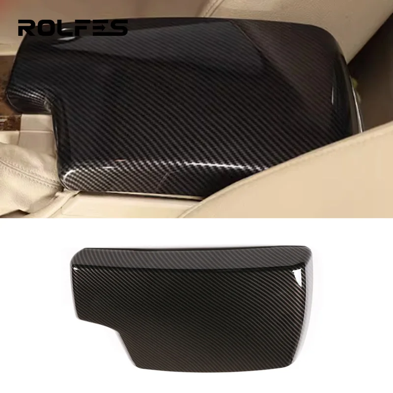 

ROLFES LHD Carbon Fiber Armrest Cover Center Console Pad Trim For BMW 3 Series E90 E91 E92 E93 2005-2012 Car Accessories