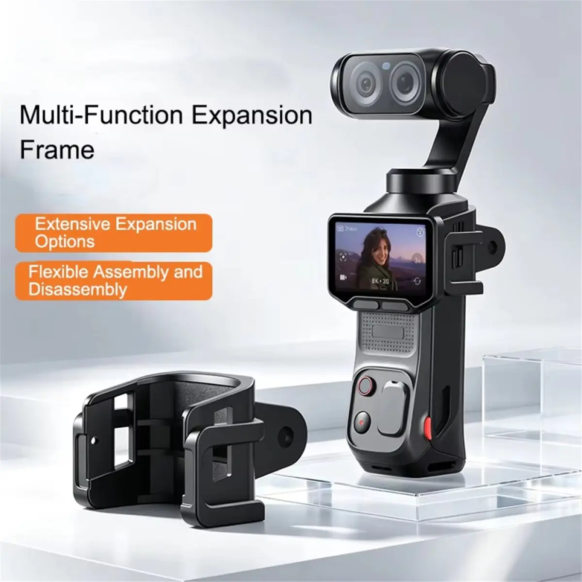 Multi-Function Expansion Frame for Luna Ultra,Quick Release Dual Cold Shoe Mount Windproof Foam 11g