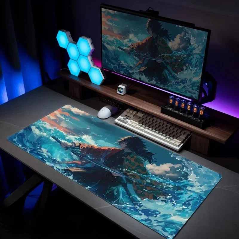 

Leather Mouse Mat Oversized Demon Slayer Japanese Cartoon Anime Boys Men Computer Keyboard Mat Table Mat Placemat Game Player PC