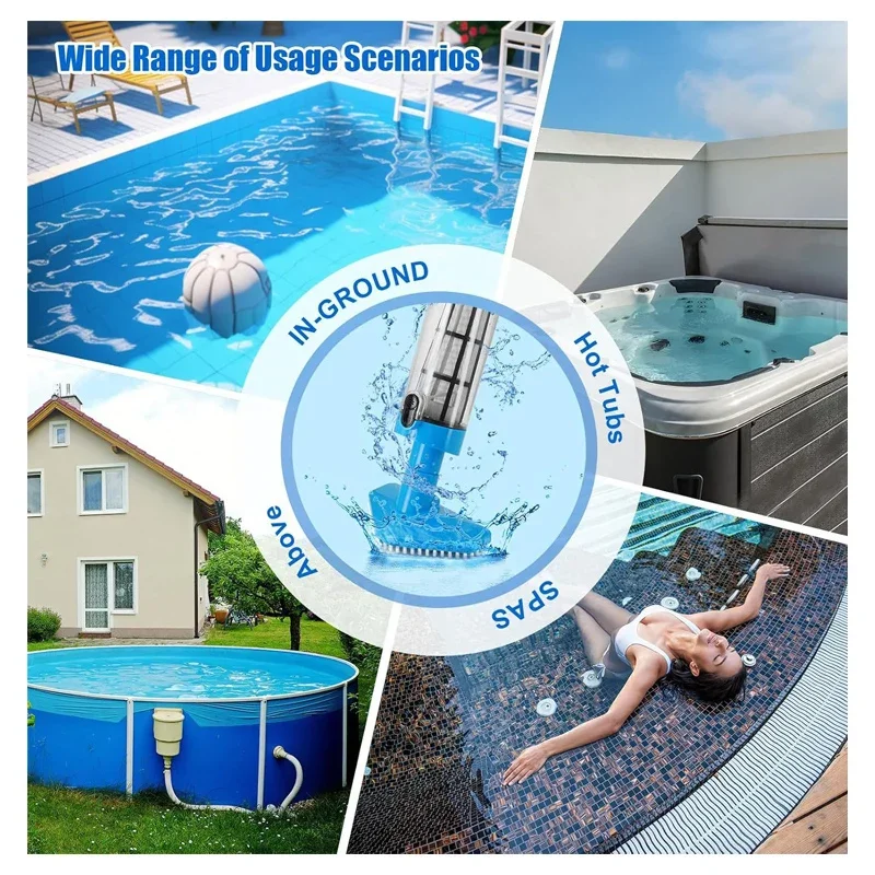 مكنسة كهربائية لحمام السباحة عالية الطاقة، آلة شفط حمام السباحة، مزيل الأوساخ للسبا، حوض استحمام ساخن وحمامات السباحة فوق الأرض #2