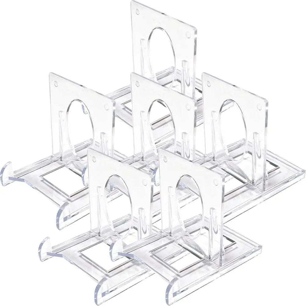 

6 Pcs Adjustable Clear Acrylic Card Stand Transparent Display Holder For Cards Photos Artwork Plates Small Size