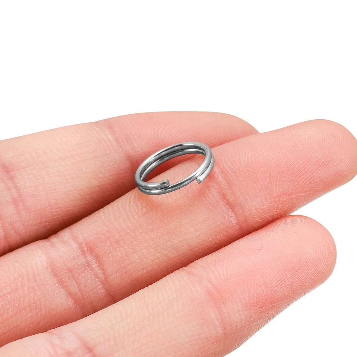 50/100pcs/lot 5-15mm Stainless Steel Open Double Jump Rings Connectors for DIY keyring Jewelry Making Accessories Supplies image 5