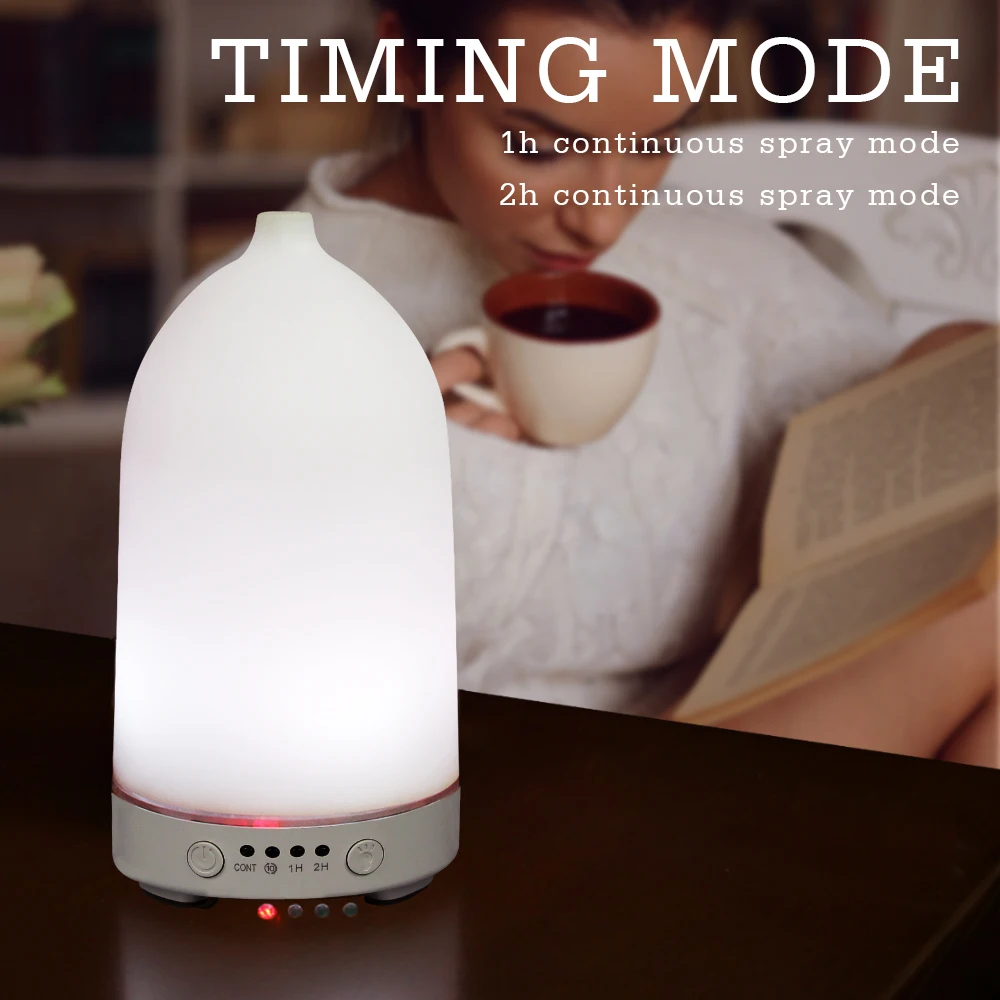 100ML Essential Oil Diffuser Desktop Ultrasonic Air Humidifier Home Fragrance Aroma Diffuser with 7 LED Color Changing Light