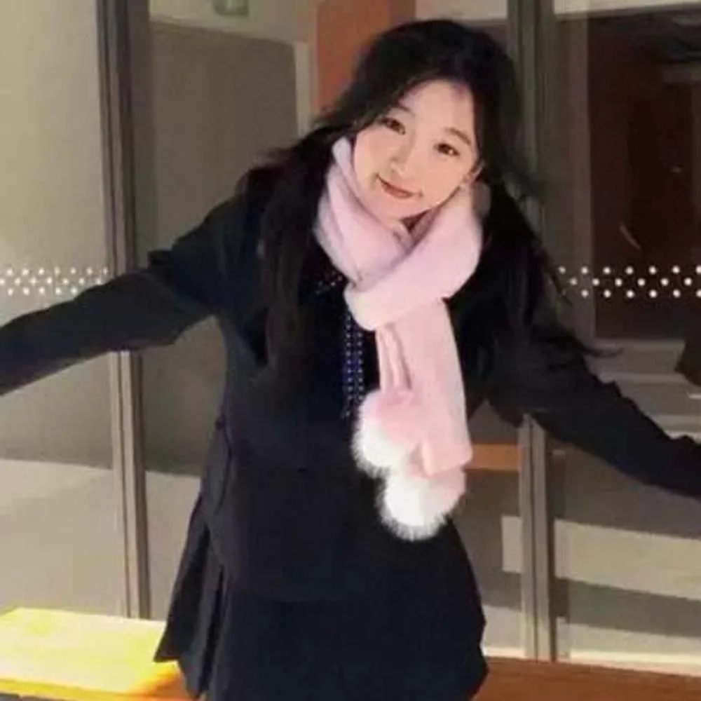 

Подарочный шарф из шерсти для вязания с бантами, мягкий, теплый, длинный, утолщенный, классический, зимний, для улицы