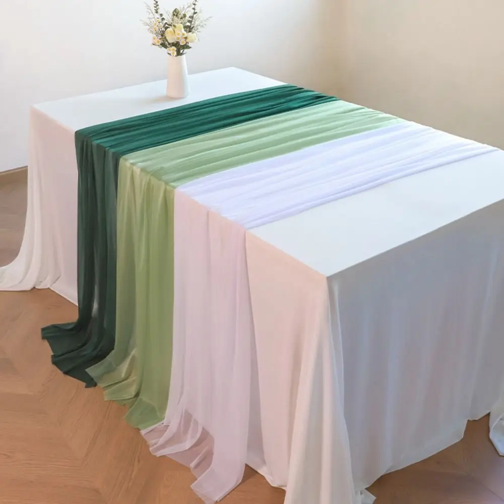 

Reusable Sheer Chiffon Table Runner Chiffon Solid Color Gauze Table Runner Sheer Fabric Soft Wedding Table Runner Bridal Shower