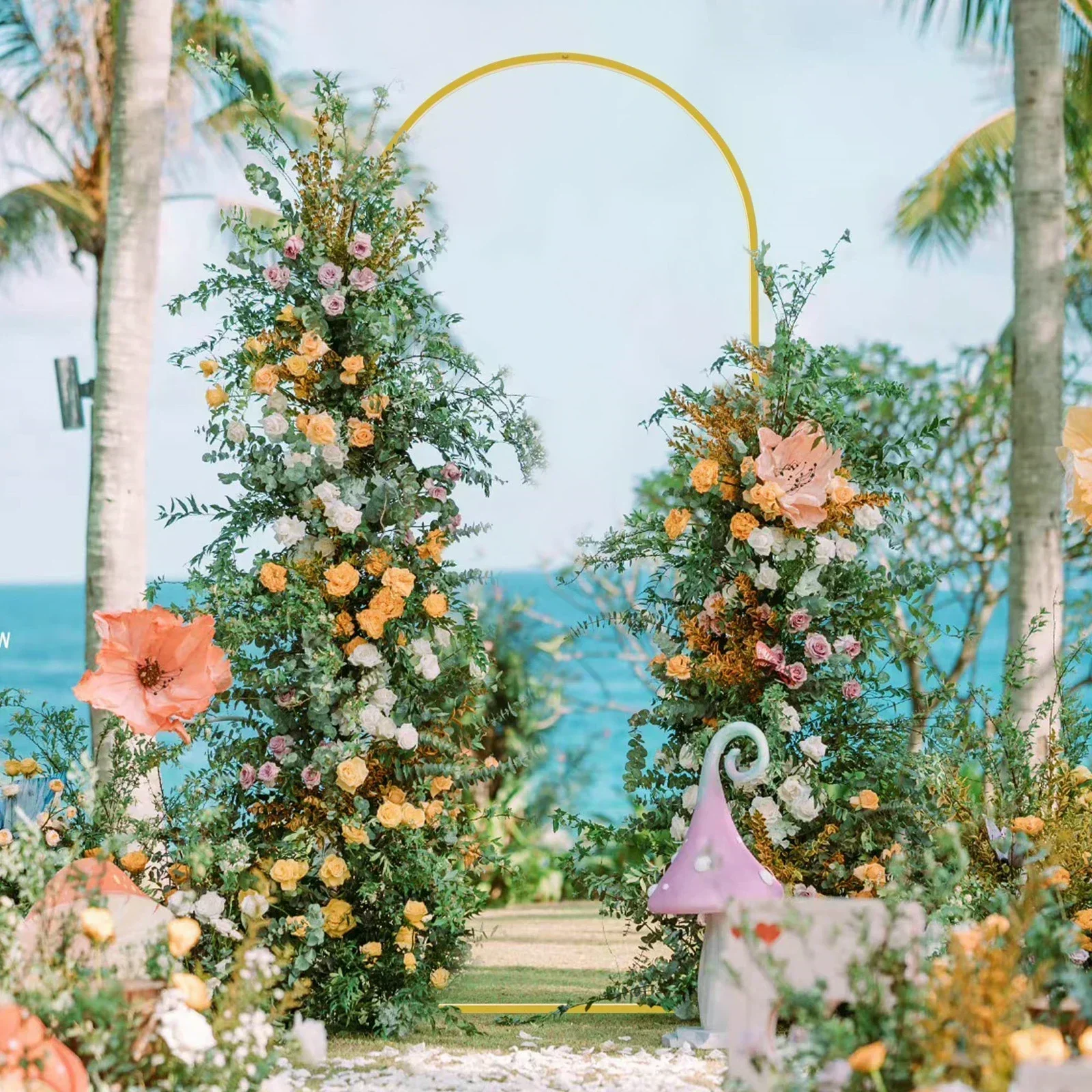 1PCS Metal Arch Stand Wedding frame Arch Balloon Iron Frame Gold Background Stand DIY Birthday Holiday Party Decoration