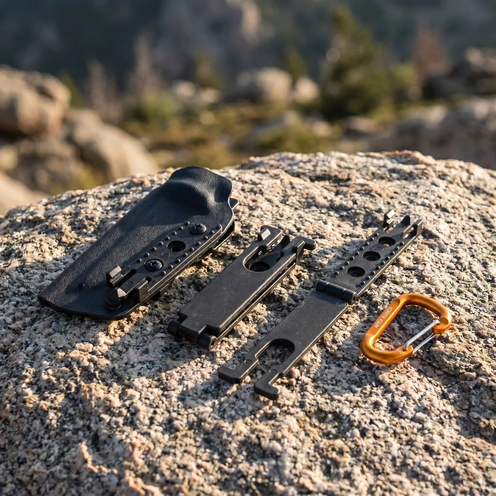 1pc M-L Lock-Type Kydex Sheath Waist Clip Set with Buckle, Back MOLLE Mount Clip, Kydex Sheath Carry Accessories