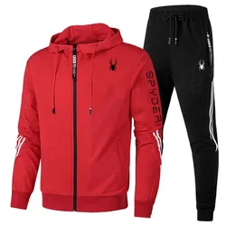 Spring Autumn Men Tracksuits Sets Long Sleeve Hoodie+Jogging Trousers 2 Piece Fitness Running Suits Sportswear Casual Clothing