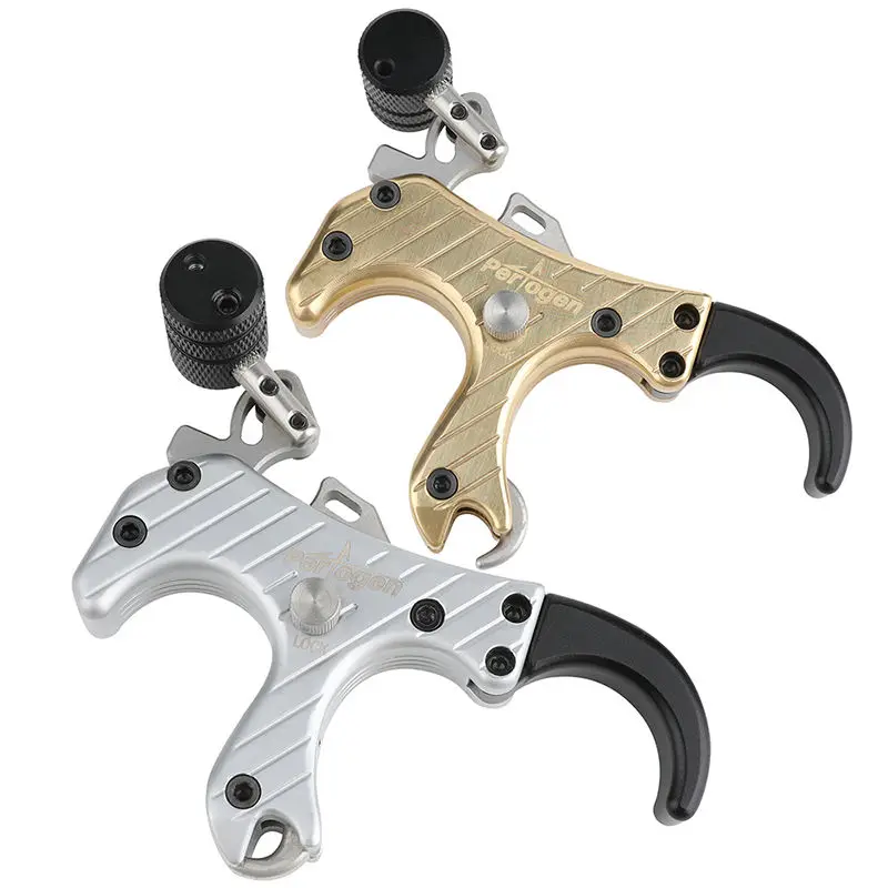 Archery Brass Release Aids Thumb Trigger Sensitivity and Grip Adjustable Compound Bow Accessory for Sports Competition