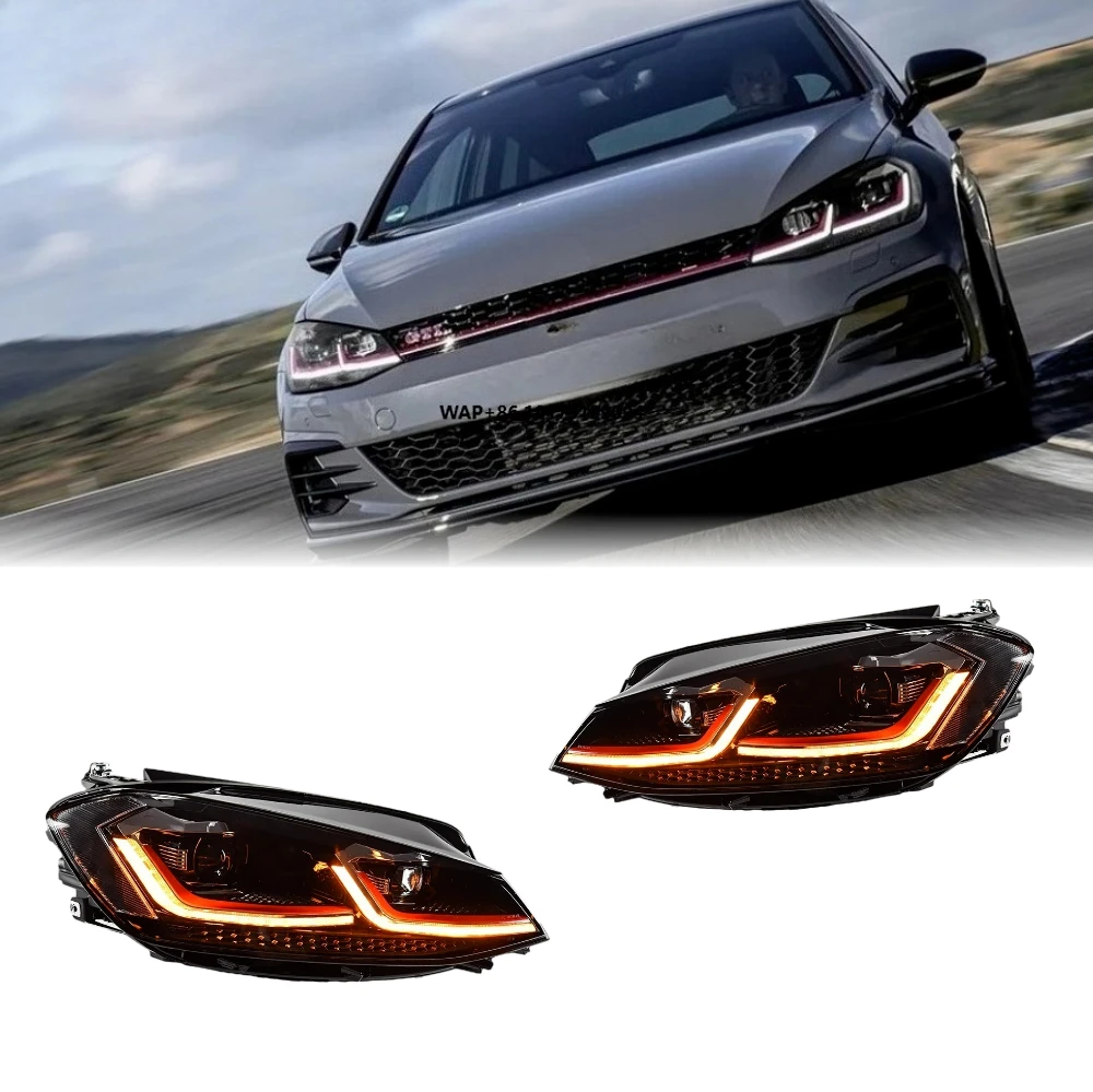 

Golf 7 Headlights 2013-2017 LED Lens Upgrade MK7.5 Front Lamp Car Accessories Hot Selling Plug and Play DRL for