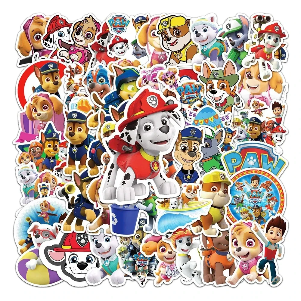 10/30/50PCS PAW Patrol Chase Stickers Cute Cartoon DIY Decoration Waterproof Luggage Notebook Skateboard Fridge Phone Kids Toys