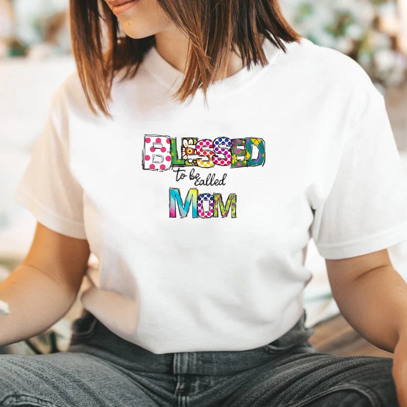 

Blessed To Be Called Mom Festival Gift Religious Clothes for Women T Shirt Christian Tshirt Vintage T-shirts Tops Dropshipping