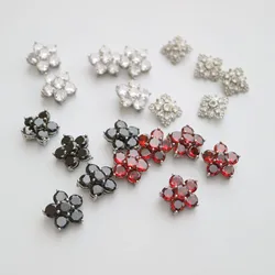 5pcs/lot flower crystal star buttons Cubic zirconia button for clothes Decorative CZ sewing buttons for cashmere Knit cardigan