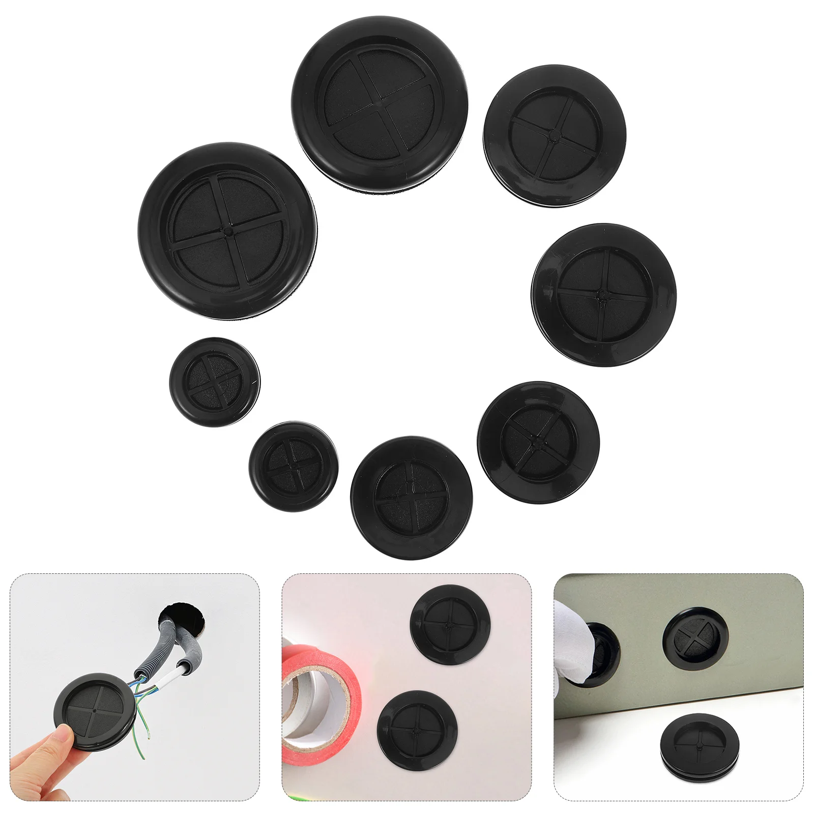 

8Pcs Rubber Grommet Double Sided for Wiring Protection Firewall Hole Plug Cable Grommet Kit Automotive Electrical Use